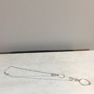 C1946 silver 18” double strand boho necklace